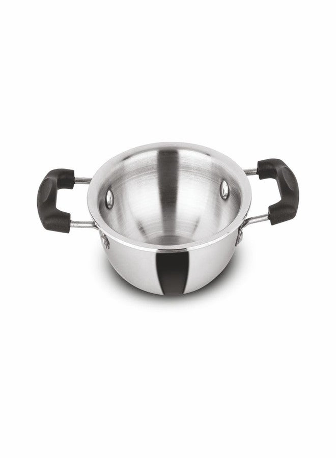 Orange Triply Cute Series Mini KadaiTadka Pan 0.5Ltr,11.5cm | Heavy Bottom| Induction Friendly|2.5mm Thickness|Cool Touch Bakelite Stainless Steel Handle | 5Year Warranty - Image 1